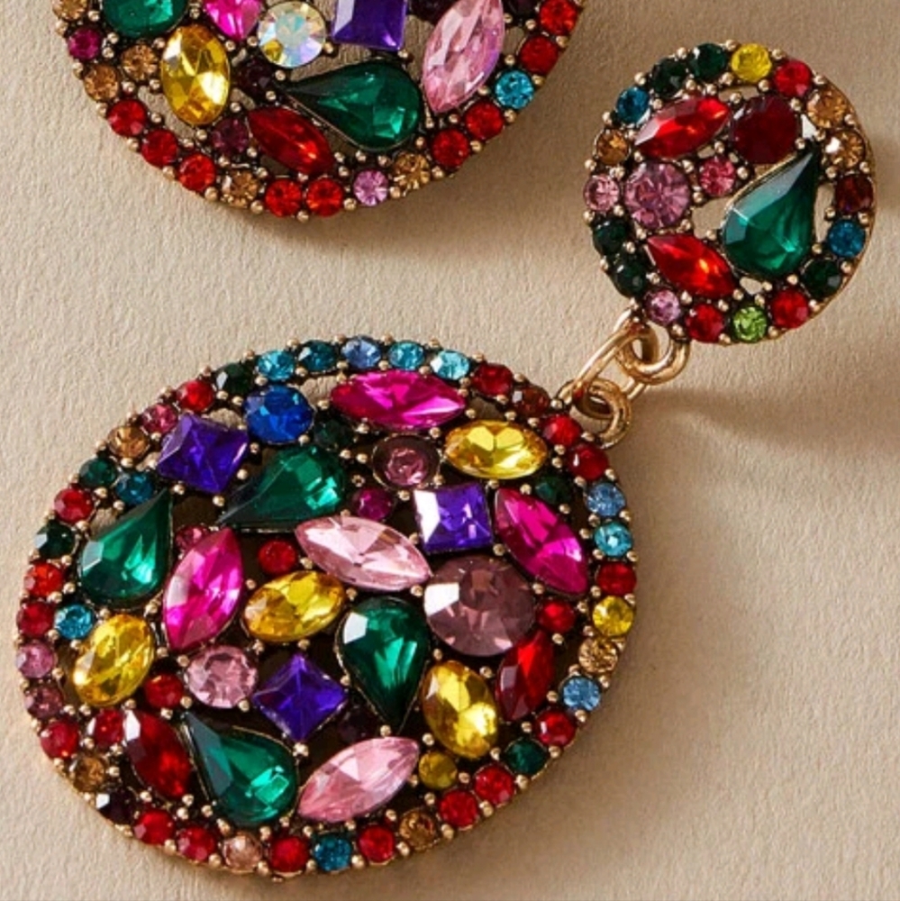 Harmony In Nature Colorful Gemstone Earrings - Picture 2 of 5